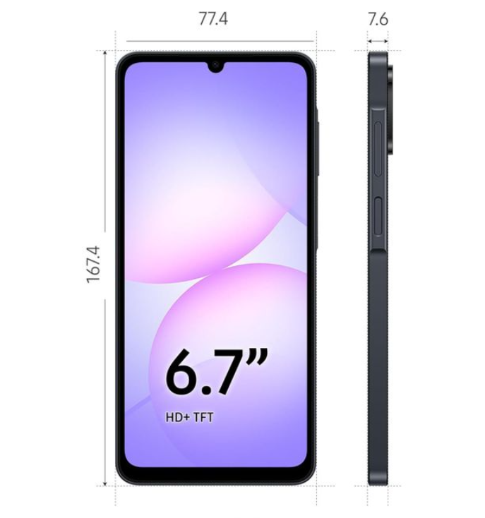 Samsung Galaxy A07, 6.7'' Display, 4GB RAM + 128GB ROM (Dual Sim) 50MP Camera, 5000mAh  Smart Phones