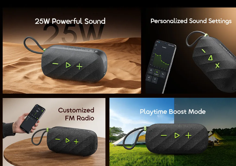 oraimo SpaceBox Active 25W Portable Speaker with FM Radio & Custom EQ Wireless Bluetooth Speaker
