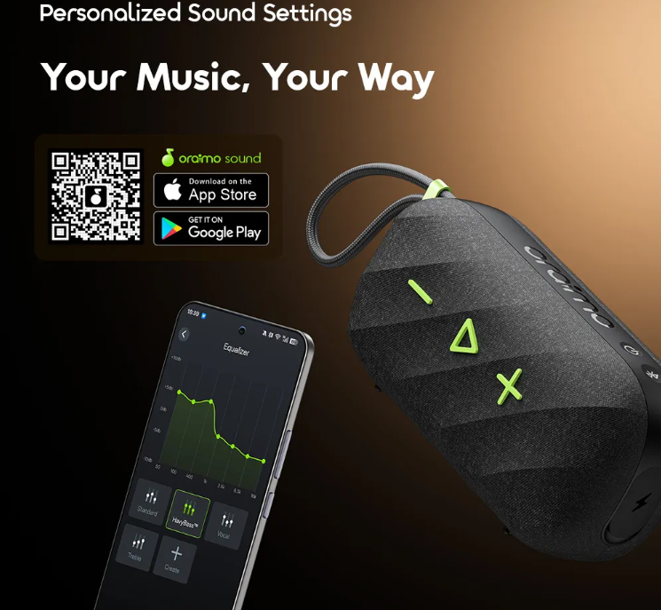 oraimo SpaceBox Active 25W Portable Speaker with FM Radio & Custom EQ Wireless Bluetooth Speaker