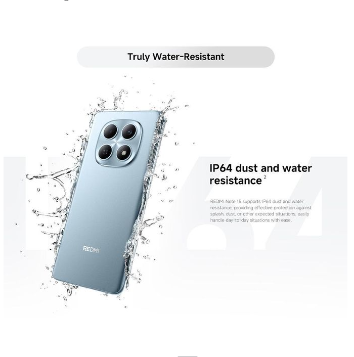 XIAOMI Redmi Note 15, 6.8", 6GB RAM + 128GB, 6000mAh, Black (25 Months Warranty) Smart Phones