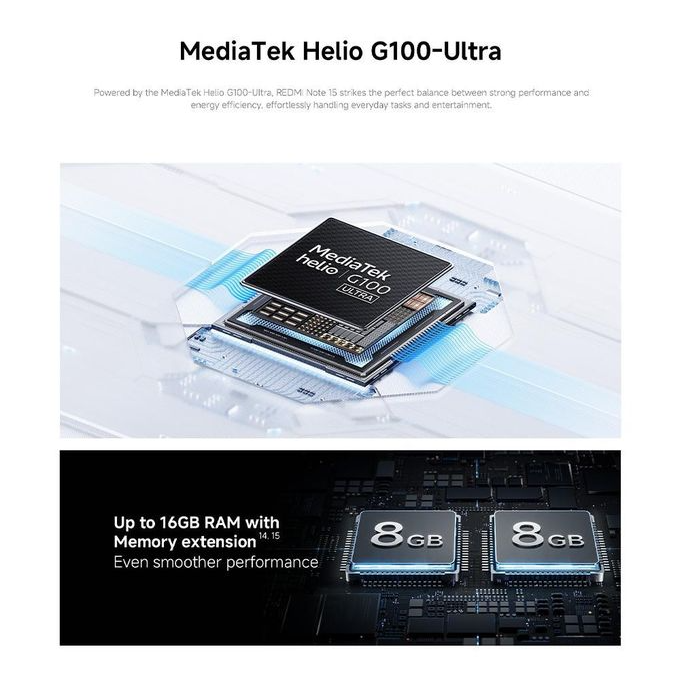 XIAOMI Redmi Note 15, 6.8", 6GB RAM + 128GB, 6000mAh, Black (25 Months Warranty) Smart Phones