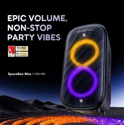 oraimo SpaceBox Max 200W Auracast SpaceBox Max  Portable Bluetooth Speakers