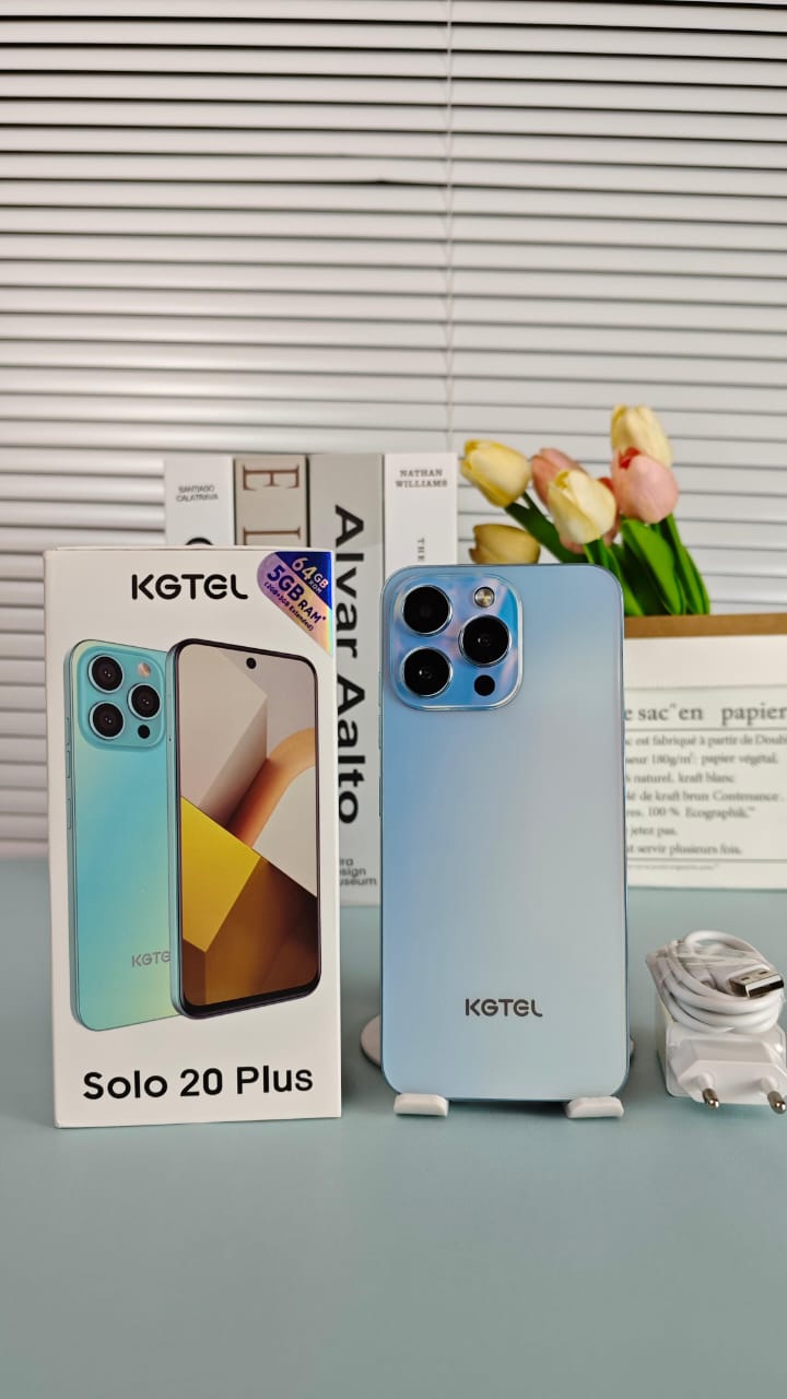 Kgtel SOLO 20 PLUS 64GB ROM+5GBRAM BATTERY 5000MAH SCREEN 6.67" NETWORK 2G/3G CAMERA REAR 13MP+FRONT 8MP FACE UNLOCK SIDE MOUNTED FINGERPRINT SMART PHONE
