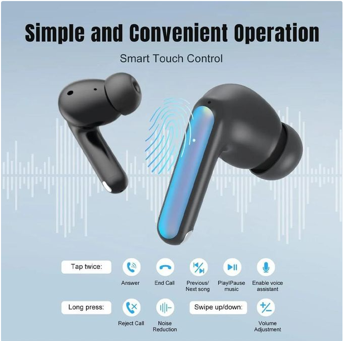 Tecno Sonic 1 ENC Noise Cancellation, Immersive Sound, Wireless Earbuds 50 hours  Bluetooth Earphones