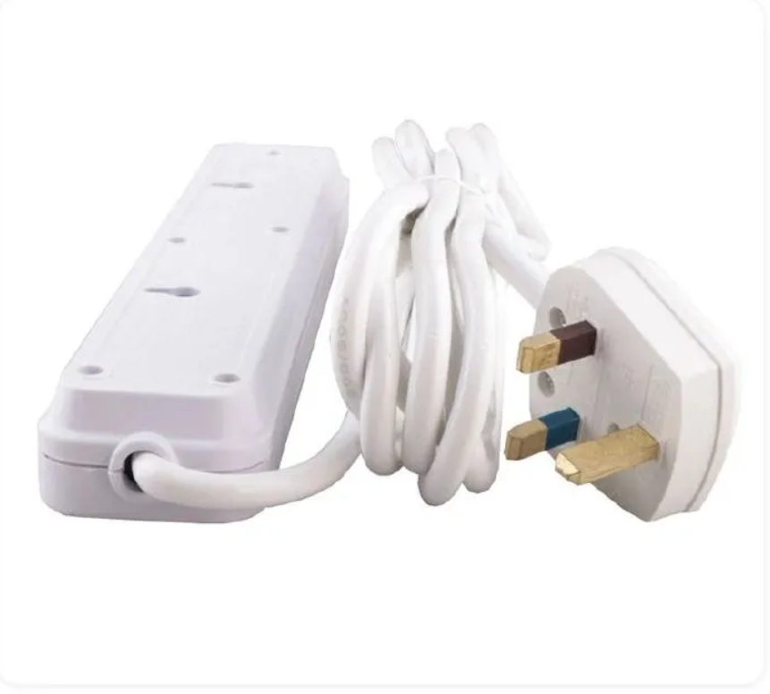 [ TODAY CLEARANCE OFFER ]Power King Commercial & Home Best 4 Way Power Extension With Long Cable // Power extenson - White
