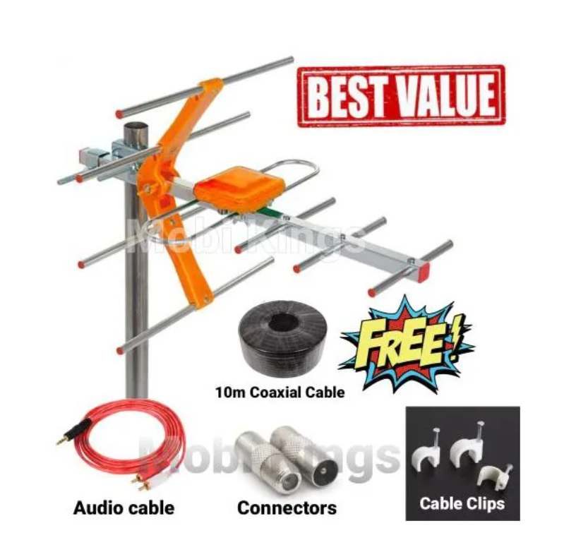 Generic Outdoor Digital TV Aerial Antenna + 3 Mobi GIFTS