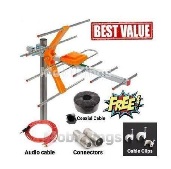 Generic Outdoor Digital TV Aerial Antenna + 3 Mobi GIFTS