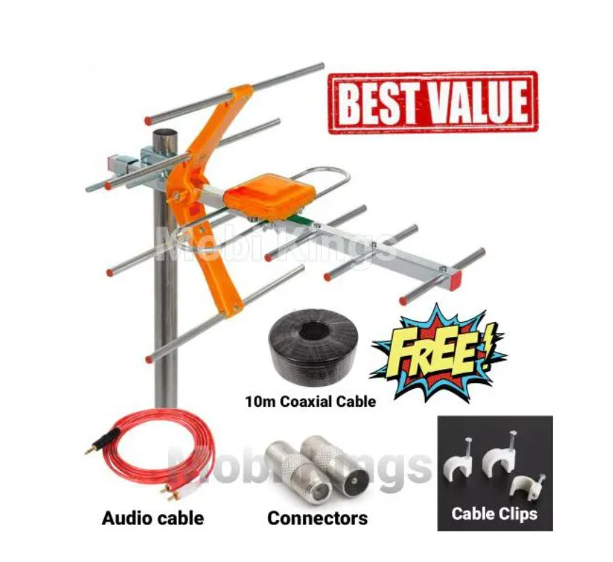 Generic Outdoor Digital TV Aerial Antenna + 3 Mobi GIFTS