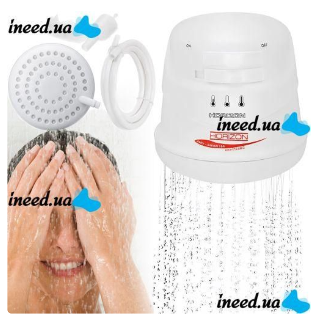 {OFFER !! OFFER !!}Horizon Instant Hot Electric Water Heater 5400w Electric Shower Head Faucet 3 Gear Adjustable Fast Heating Bath Shower Heater