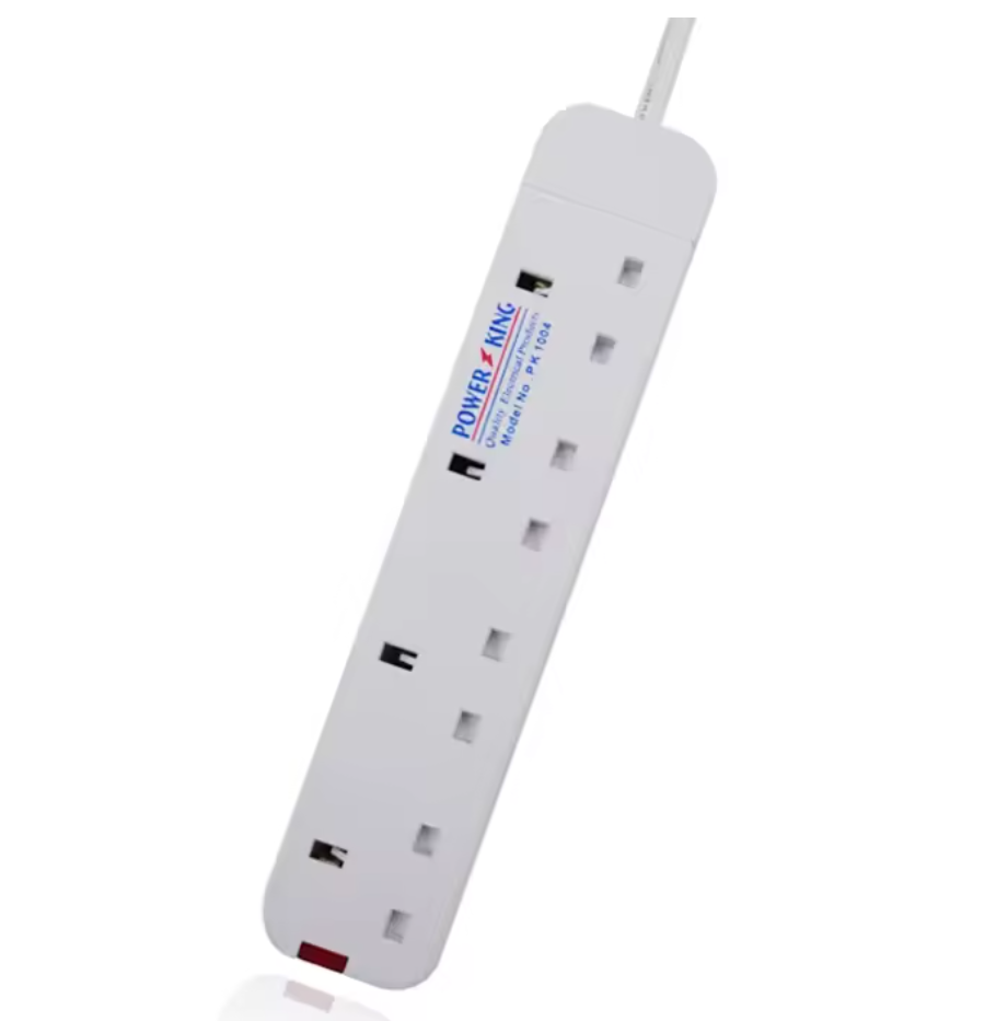 [ TODAY CLEARANCE OFFER ]Power King Commercial & Home Best 4 Way Power Extension With Long Cable // Power extenson - White