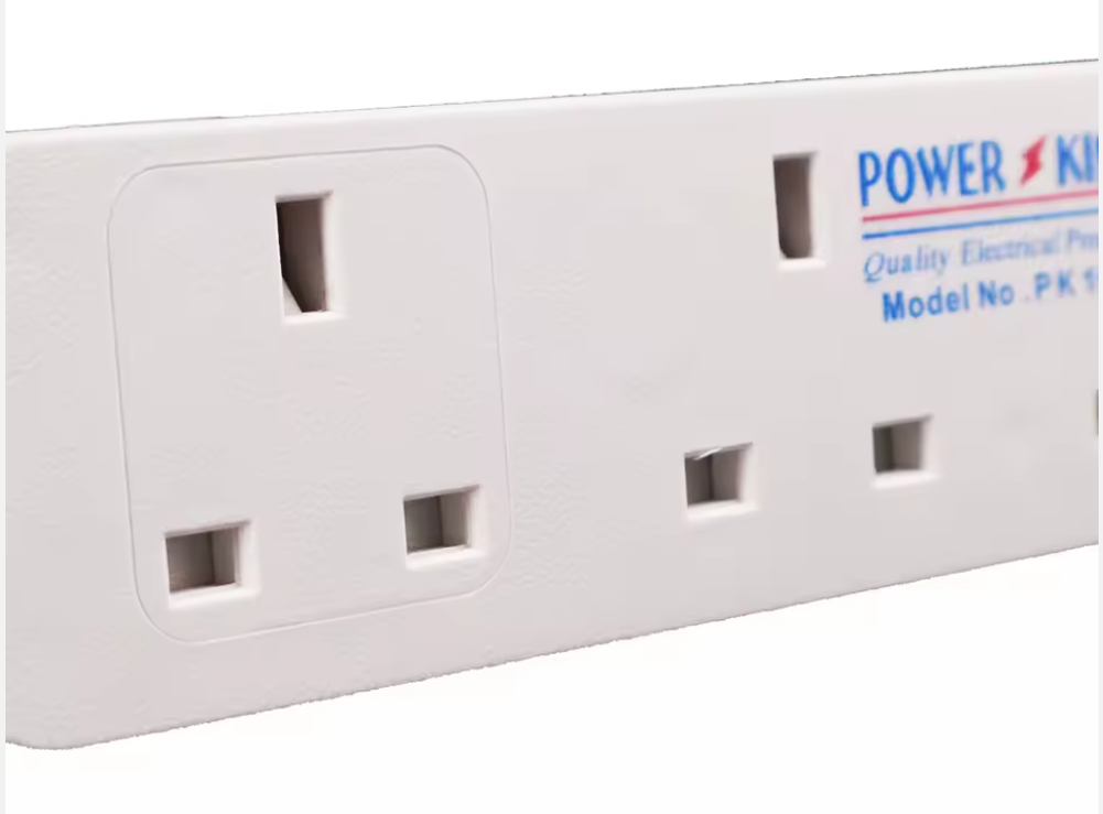 [ TODAY CLEARANCE OFFER ]Power King Commercial & Home Best 4 Way Power Extension With Long Cable // Power extenson - White