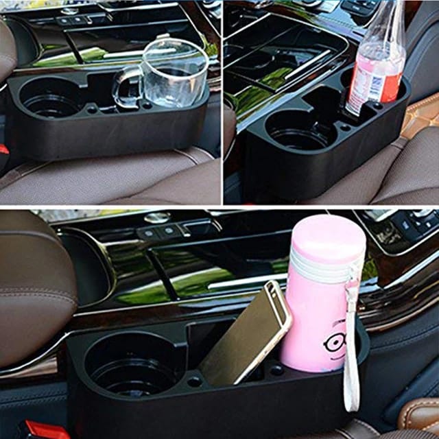 3 in 1 Car Cup Holder Organizer Seat Gap Filler Storage Box for cell phone, wallet and other interior accessories