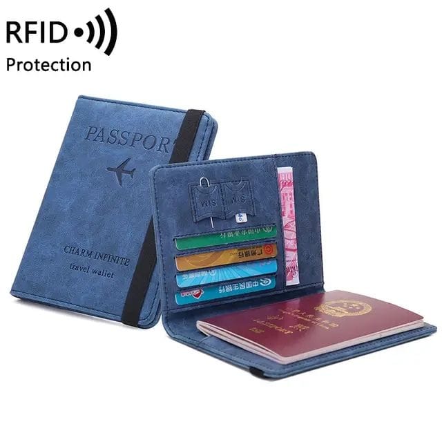 Passport Holder, Passport Cover Imitation Leather Passport Cover with RFID Blocker