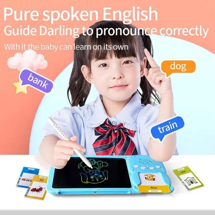Card reader/ talking toy & Writing board/Tablet 2-In-1, Kids Toddler Toys Flash Cards, colourful toy drawing board, educational toy, kids gift for spelling, reading and drawing