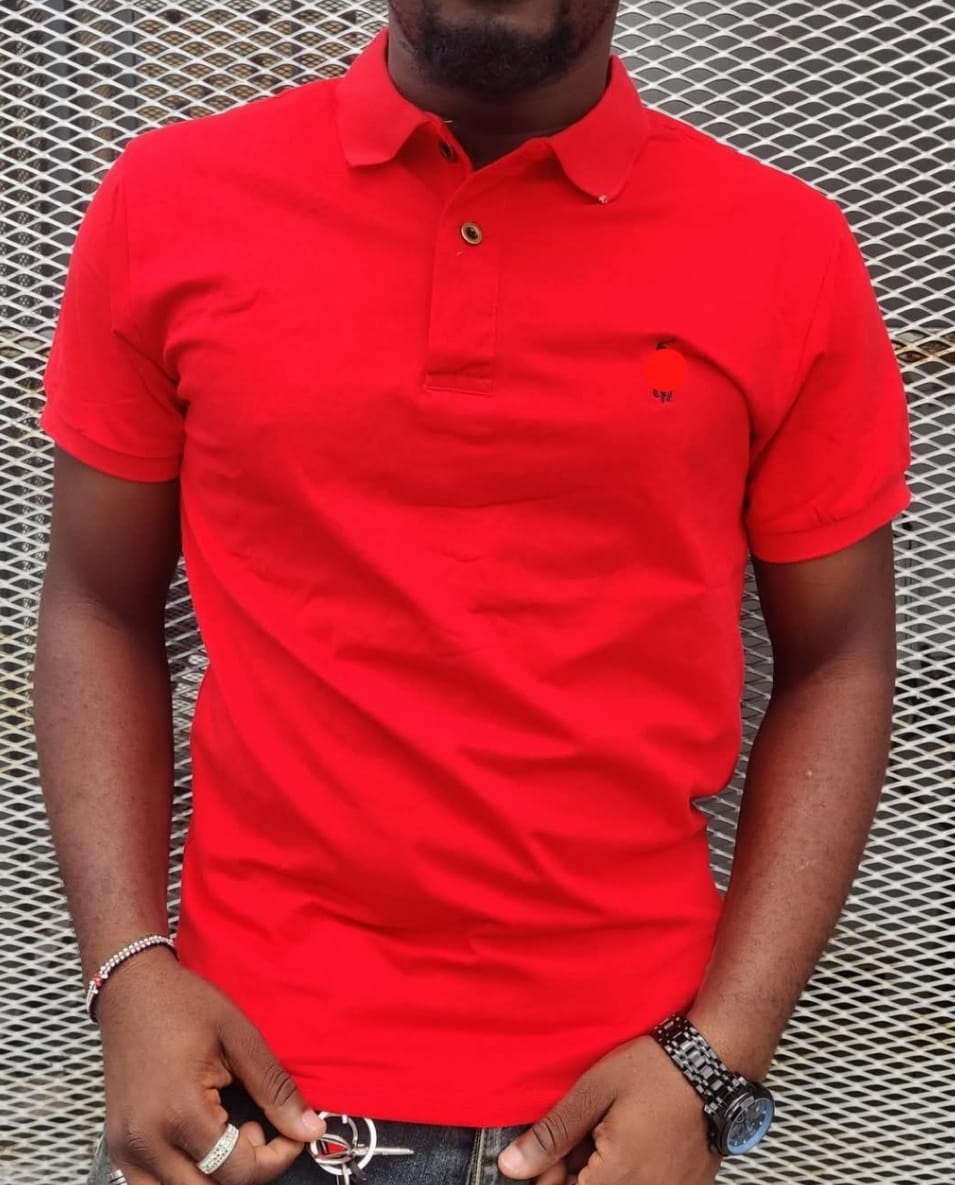 100% Heavy Duty Cotton Men Polo Tshirt- Red