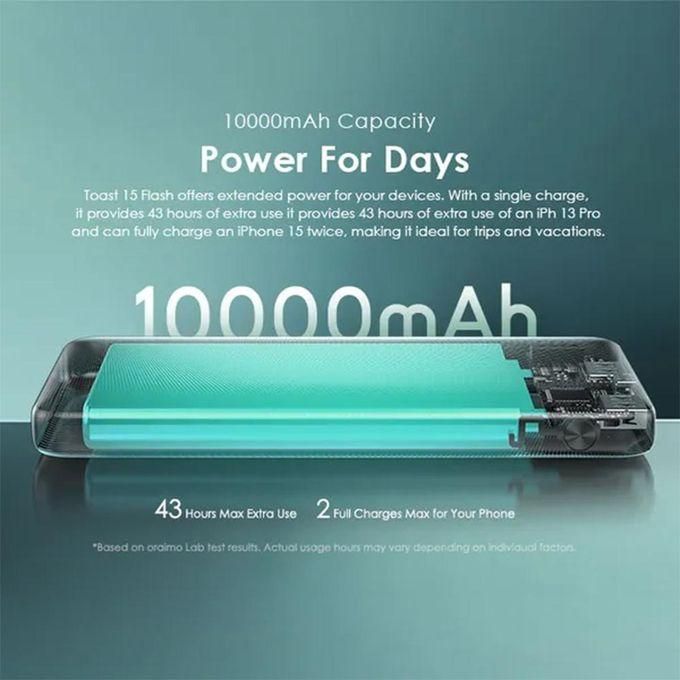 oraimo Toast 15 Flash 10000mAh Fast Charging Power Bank