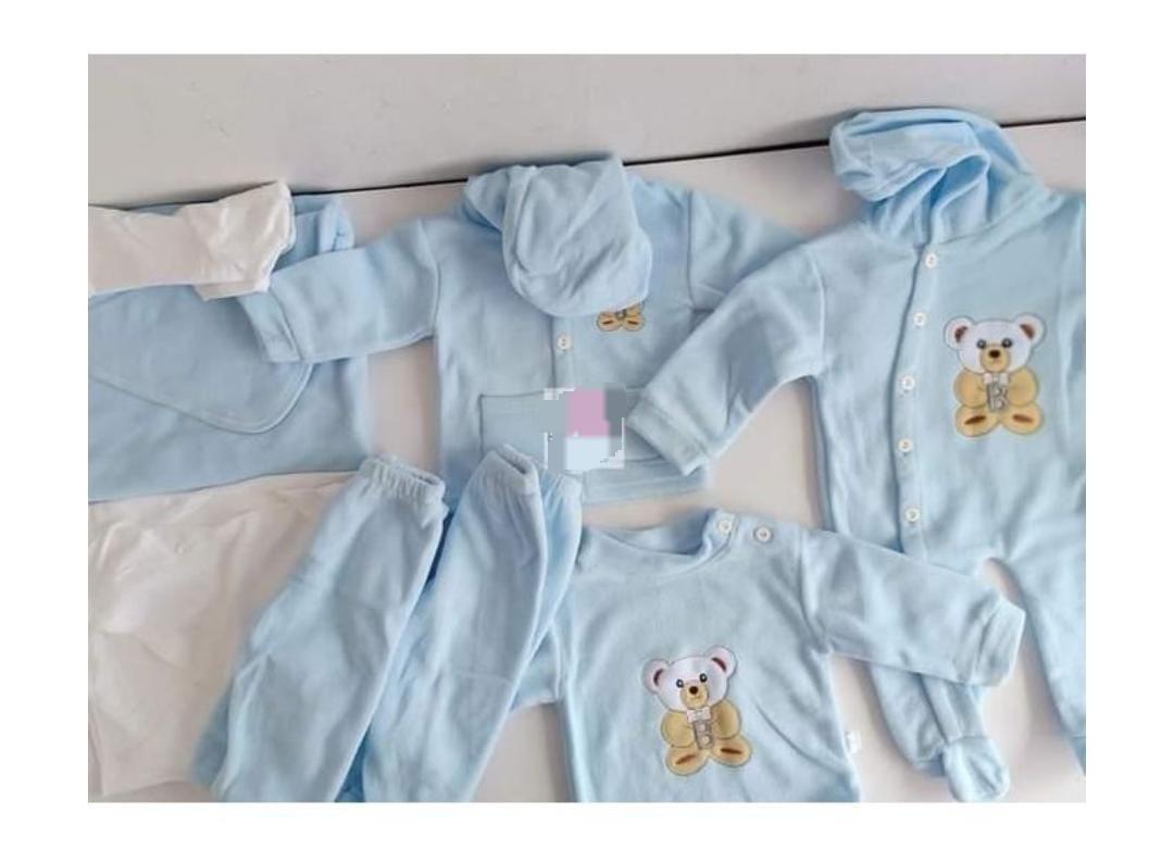 8PCS UNISEX NEW BORN BABY RECEIVING SET-Blue
