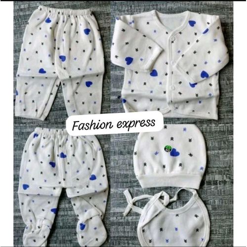 5 Pcs Newborn Unisex Receiving Set-Assorted/Multicolour/Different prints