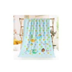 Cotton Baby Bath Towel-Blue Dotted