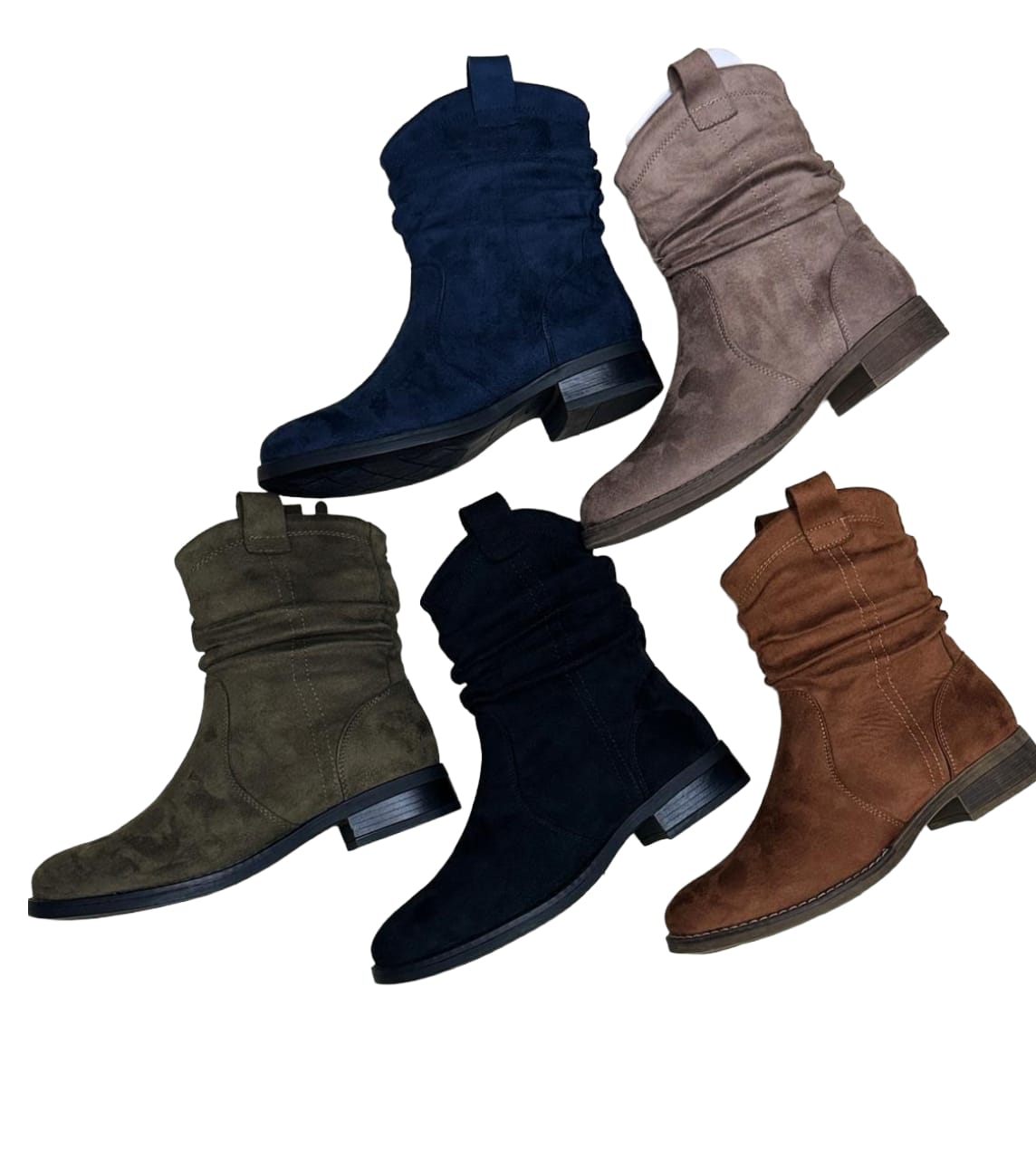 Women’s Fashion Ankle Boots .Soft Suede Low Heel Casual Short Boots . Comfortable Pull-On Autumn & Winter Ladies Boots