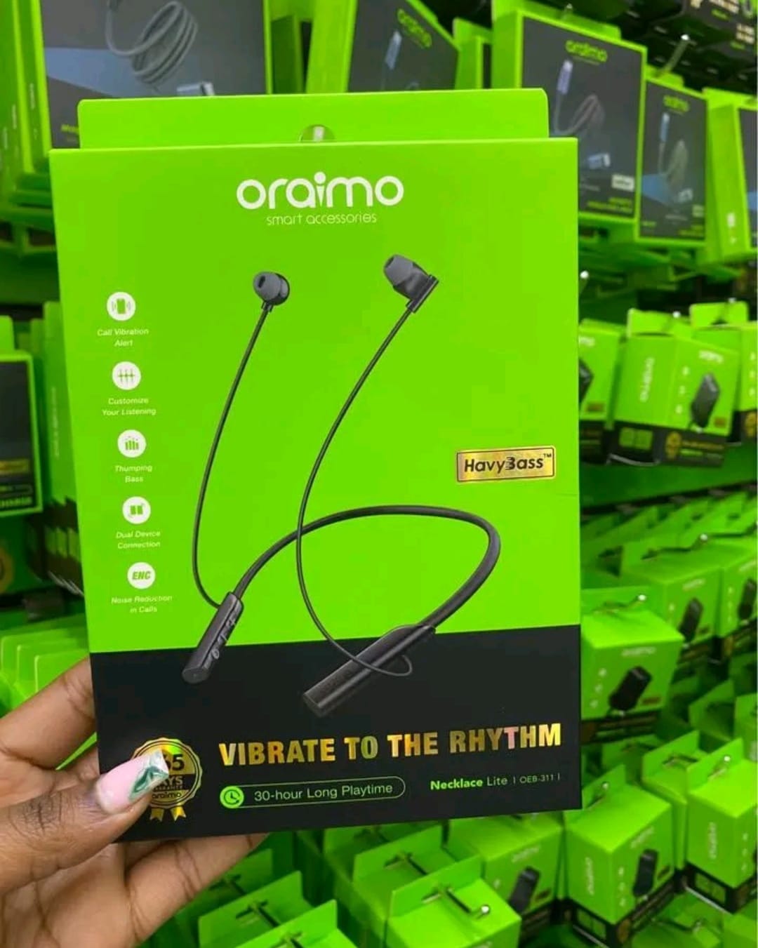 Necklace Lite Call Vibration Wireless Headphones Oraimo