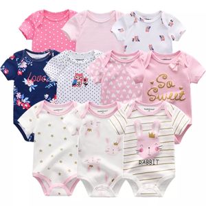 Baby GIRL 5PCs Cutest Baby Newborn Cotton Short-sleeve  Onesies/Bodysuit/sleepsuit