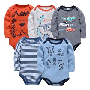 Baby Boy 5 Pack Long Sleeve Bodysuit /Onesie Set - Assorted