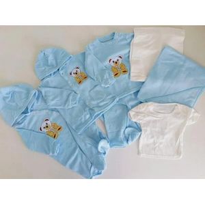 8PCS UNISEX NEWBORN BABY RECEIVING SET-Blue