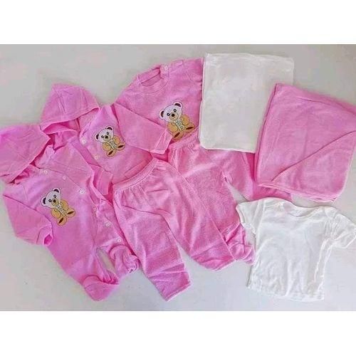 8PCS UNISEX NEWBORN BABY RECEIVING SET-Pink