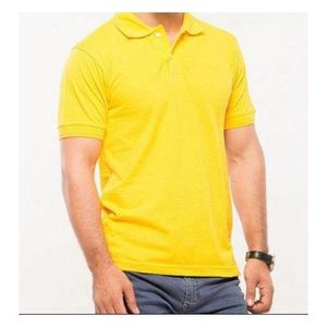 100% Heavy Duty Cotton Men Polo Tshirt- Yellow/Yellow polos