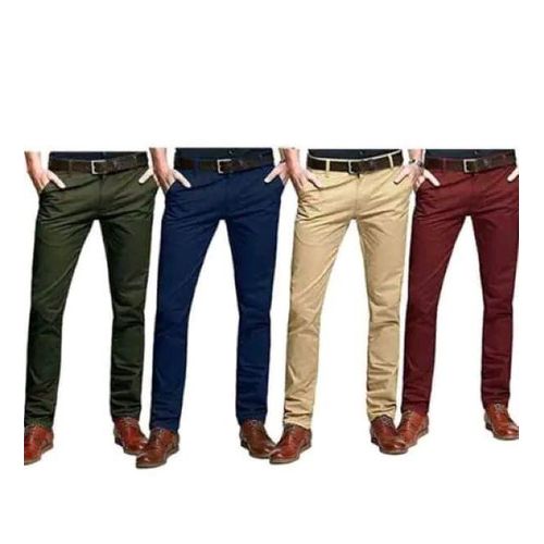 Green/Navy/Beige/Maroon Soft Khaki Outfitters Men hard khaki trousers a pack of 4pcs