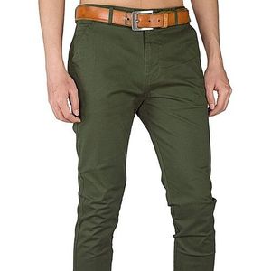 Green Urban Edge Slim-Fit Soft Khaki Trousers