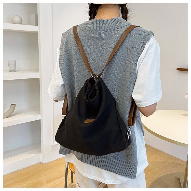 Female 2025 New Spring Large Capacity Backpack Commuter Single Shoulder Underarm Tote Bag Student Class Nylon Cloth Bag