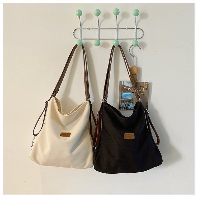 Female 2025 New Spring Large Capacity Backpack Commuter Single Shoulder Underarm Tote Bag Student Class Nylon Cloth Bag