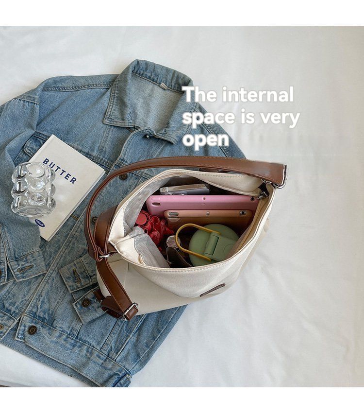 Female 2025 New Spring Large Capacity Backpack Commuter Single Shoulder Underarm Tote Bag Student Class Nylon Cloth Bag