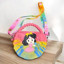 Pop Purse It, Pop Bag for Girls Crossbody, Large Shoulder Handbag, Messenger Bag with Strap Minnie, Gifts for Kids (Rainbow 1pc)