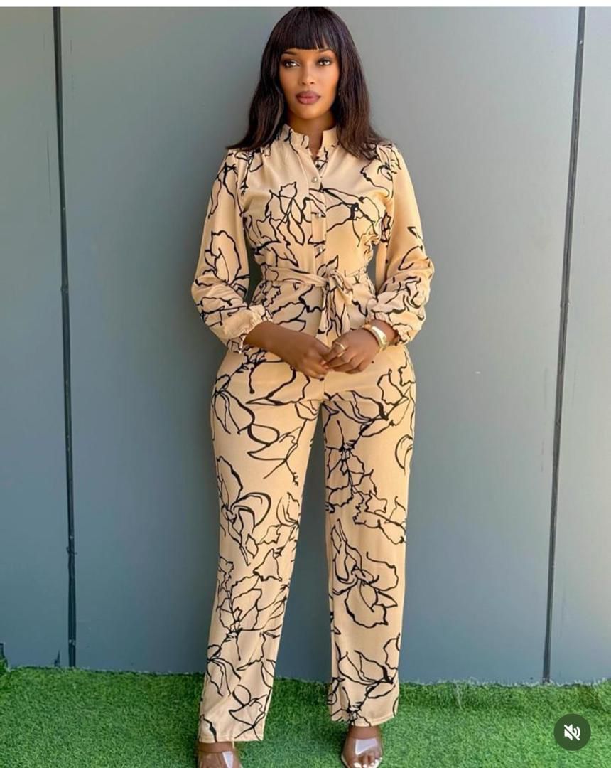 M&amp;J  High-Waisted V-Neck Casual Jumpsuits Office Lady Wide Leg Pants Women Rompers