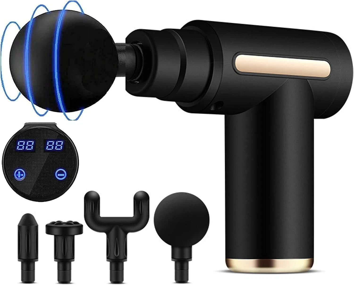 Electric Massage Gun Neck Back Body Massager Machine Portable Mini LCD Display Professional Fascia Gun Deep Relaxation Physiotherapy Muscle Pain Relief