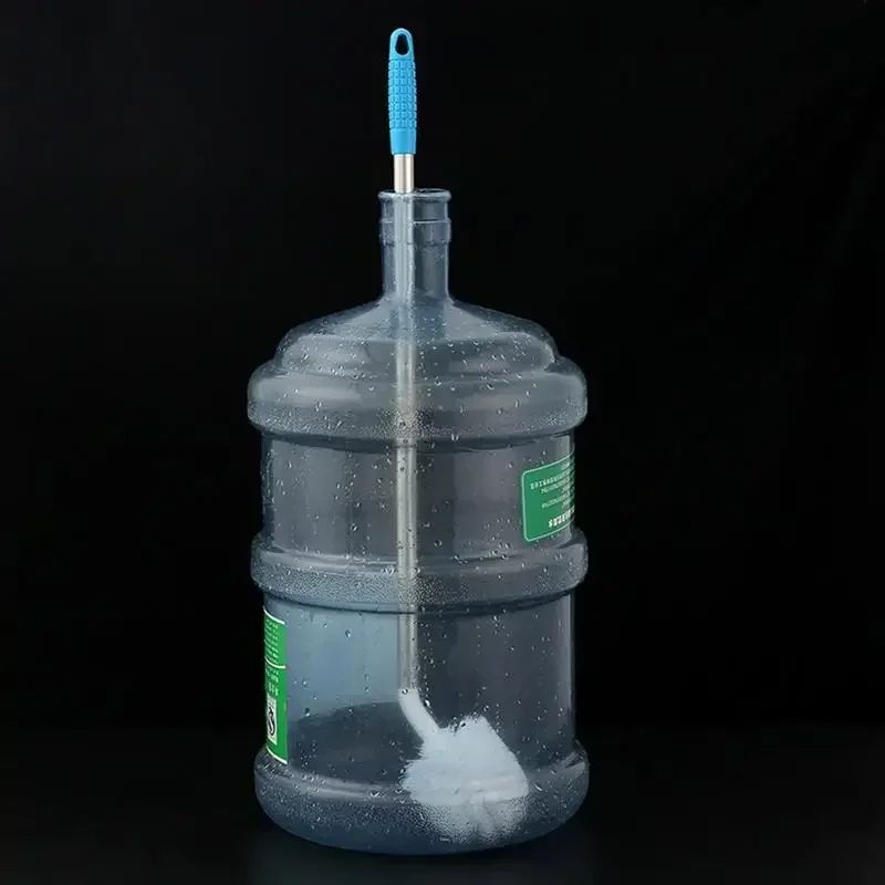 Household Bucket Washing Brush With Stainless Steel Rod Plastic Water Dispenser Water Bucket Cleaning Brush Cleaner Gadgets Home