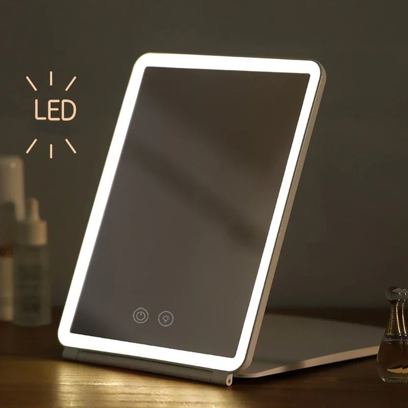 LED Makeup Mirror 10x Magnifying Mirror Portable Foldable Travel Desk Vanity Table Bath Bedroom Mirrors Makeup Tools