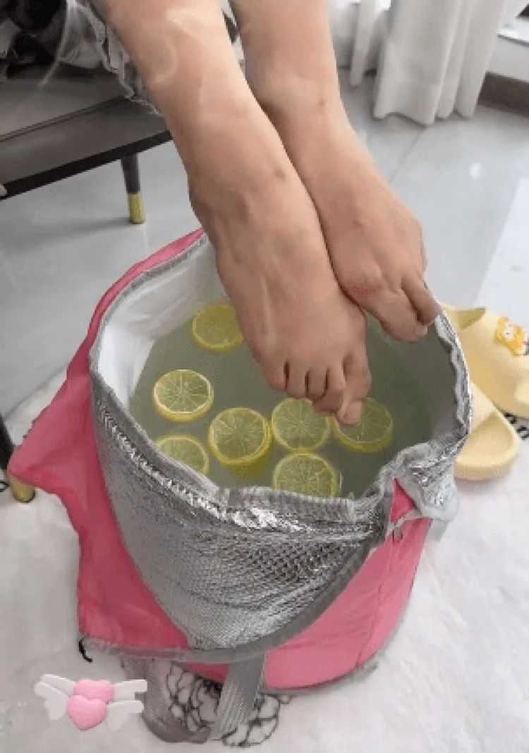 Foot Soaking Bucket Foldable Portable Raised Calf Sized Household Insulated Foot Soaking Bag Travel Foot Basin Bath Bathroom