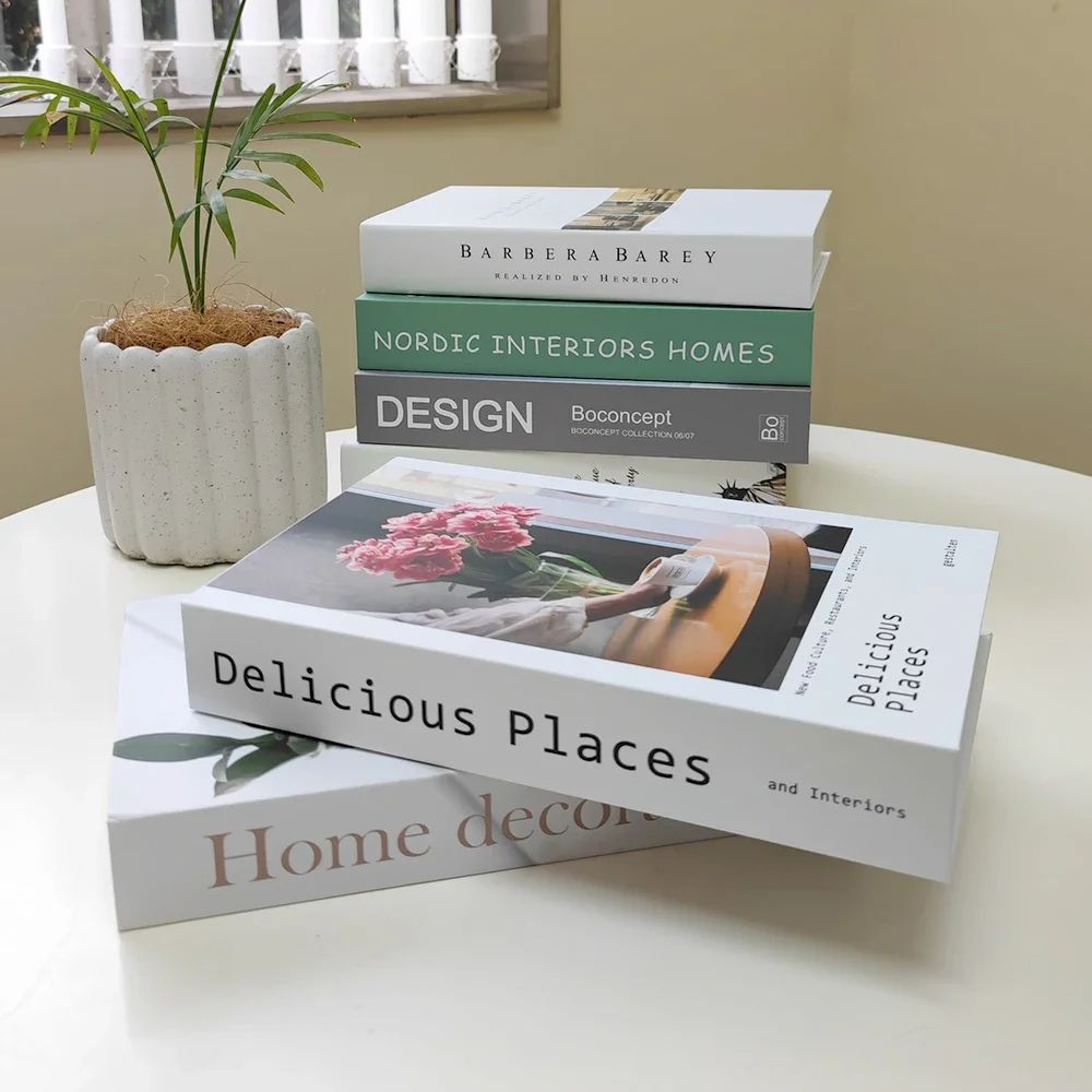 Modern Simulation Books Decorations for Home Luxury Coffee Table Ornaments Living Room Study Soft Fake Book Decorations Gifts