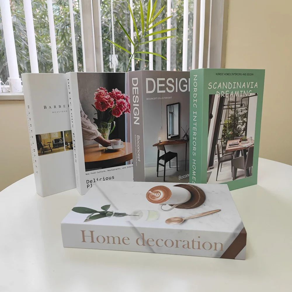 Modern Simulation Books Decorations for Home Luxury Coffee Table Ornaments Living Room Study Soft Fake Book Decorations Gifts