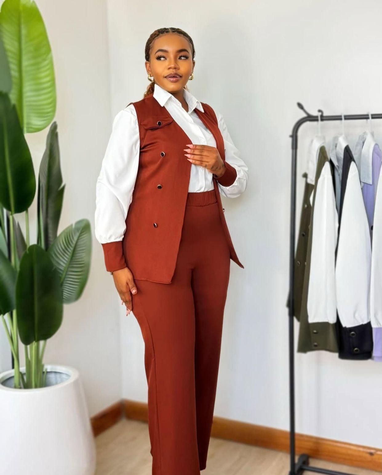QUALITY 2 PIECES LADIES OFFICIAL CLOTHING TROUSER AND HALF COAT