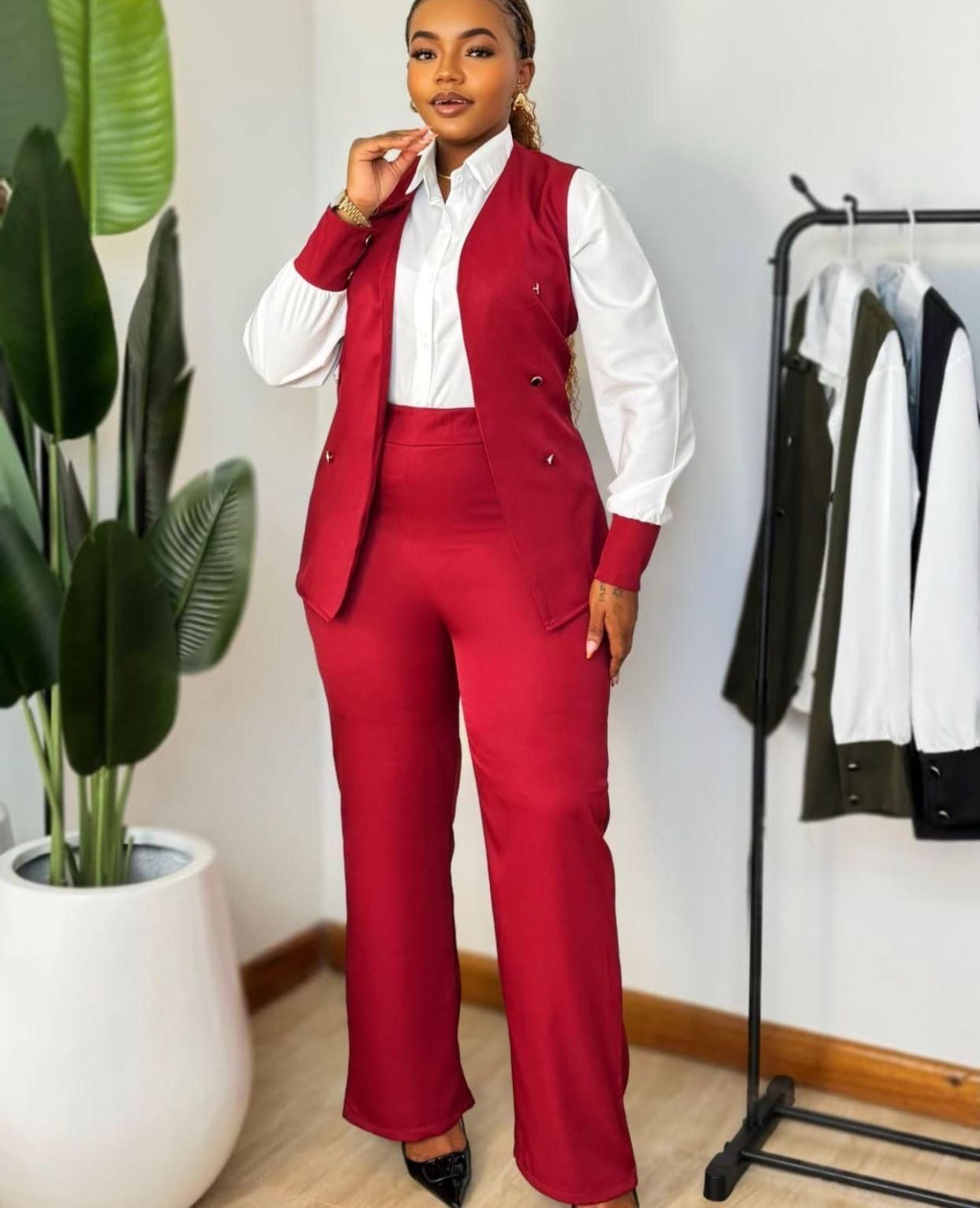 QUALITY 2 PIECES LADIES OFFICIAL CLOTHING TROUSER AND HALF COAT