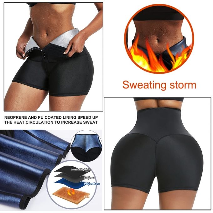 Fashion Sauna Sweat Short Pants Suits For Women High Waist Slimming Shorts