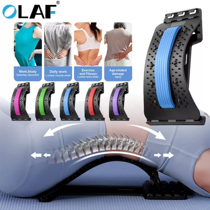 Back Stretching Device,Back Massager for Bed & Chair & Car,Multi-Level Lumbar Support Stretcher Spinal, Lower and Upper Muscle Pain Relief