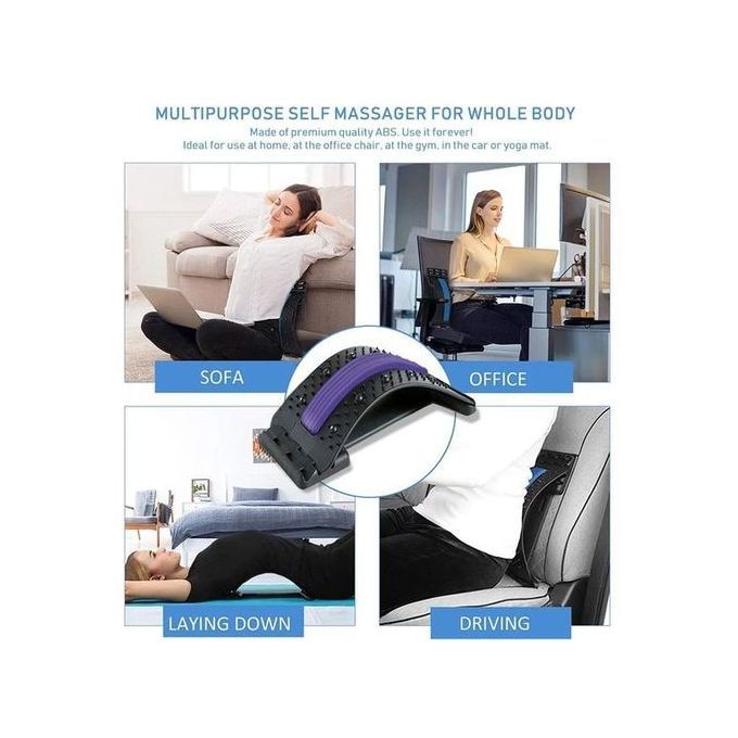 Back Stretching Device,Back Massager for Bed & Chair & Car,Multi-Level Lumbar Support Stretcher Spinal, Lower and Upper Muscle Pain Relief