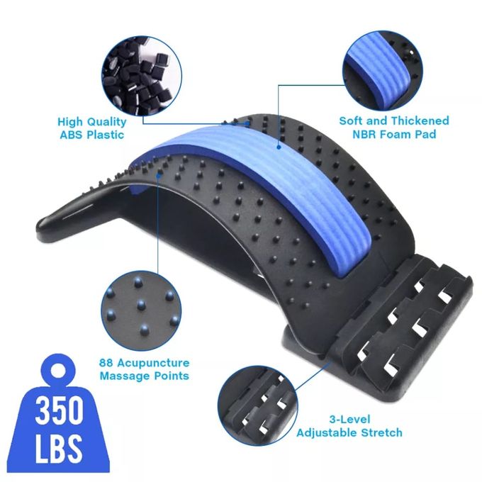 Back Stretching Device,Back Massager for Bed & Chair & Car,Multi-Level Lumbar Support Stretcher Spinal, Lower and Upper Muscle Pain Relief