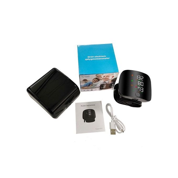 USB Chargeable Voice Digital Wrist BP Pulse Vascular Blood Pressure Monitor Heartbeat